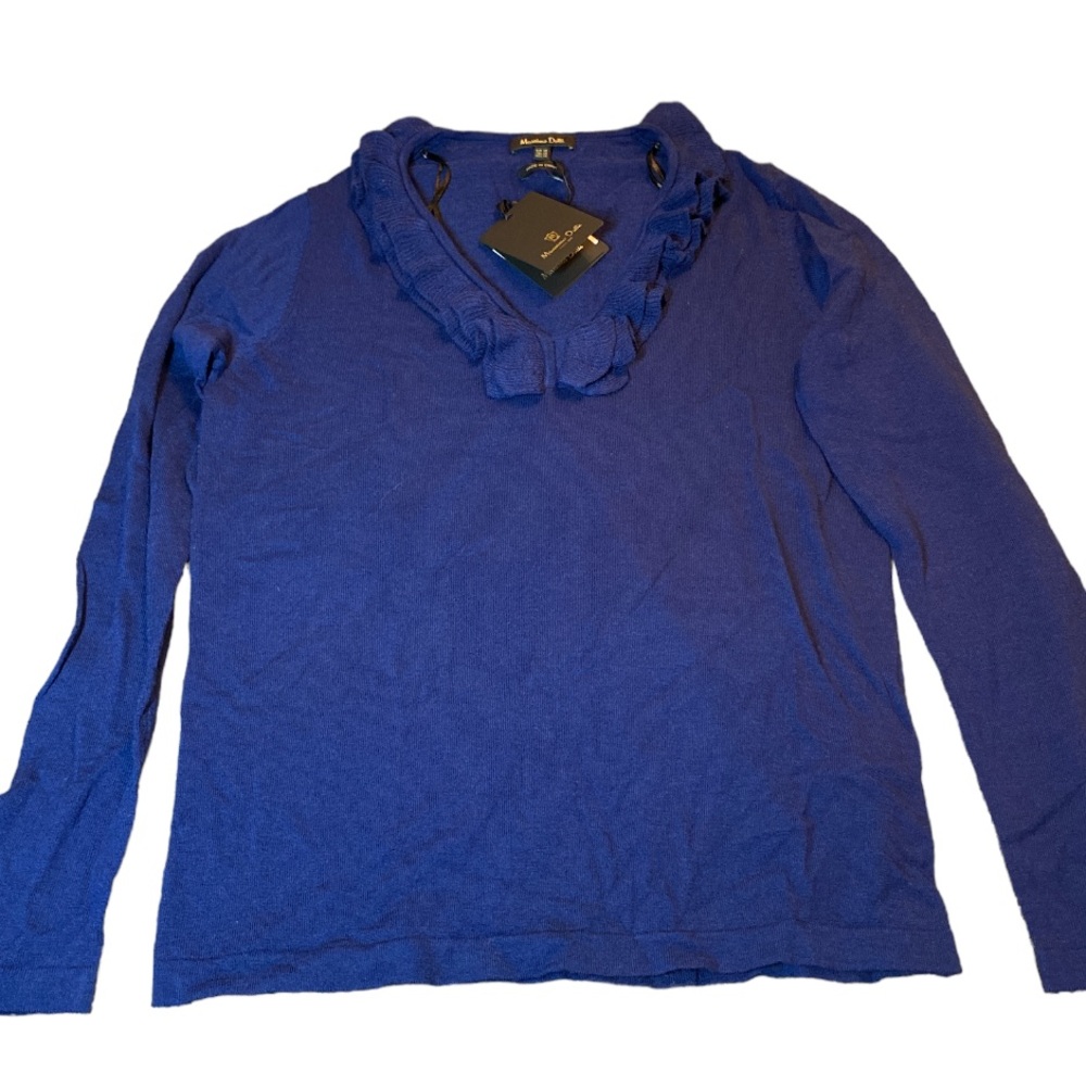 Massimo Dutti, Navy blue Wool blend sweater, XS, NWT $50